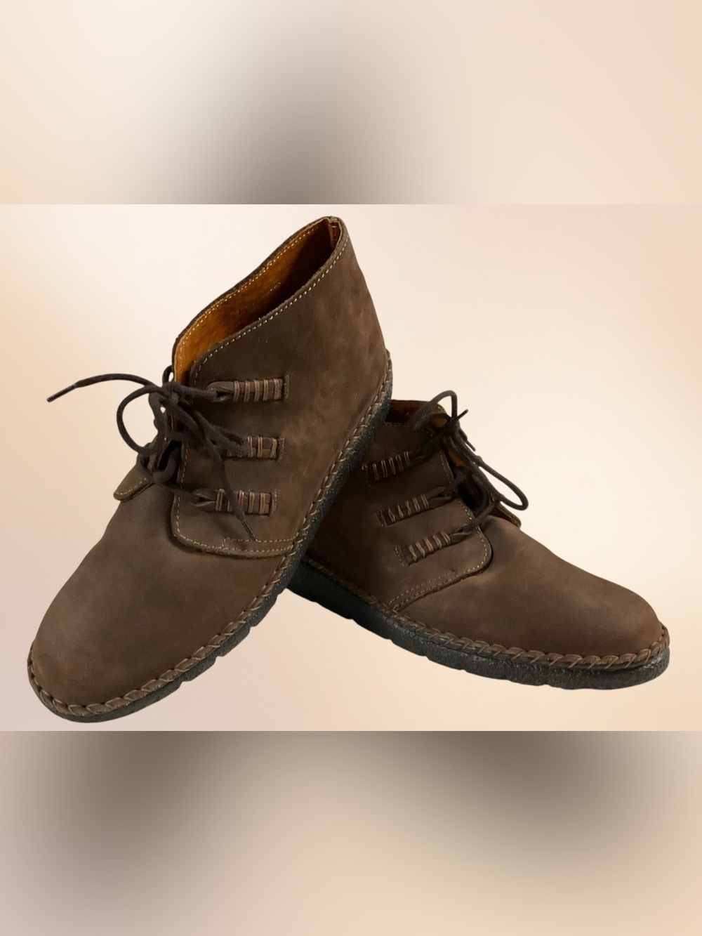 Josef Seibel Women's Air Massage Brown Lace-Up Boots Size EU 41/US 10